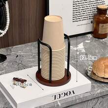 Wood Bathroom Cup Holder 3oz-12oz, Stylish Walnut Disposable Cup Dispenser, Plastic Mouthwash Cup Storage Organizer For Cups (Under 3.35in Diameter) -Perfect For Office, Kitchen, Gym, School Or Cafes(Need To Required)