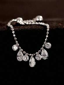 rakol 1pc Fashion Galaxy Teardrop Cubic Zirconia Tassel Stacking Rings - Ring - View 5