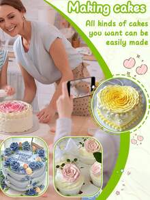 1pc/9pcs Cake Decorating Icing Piping Tip Set, Pleated Piping Nozzle Set, Pleated Piping Tips Stainless Steel, Stainless Steel Cake Decorating Supplies Kit, Icing Piping Nozzles, Pastry Bags, Converters, Steel Icing Tips Decorating Tips, Multifunctional Baking Tools, - Multicolor - View 6