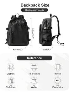 Large Capacity Leisure Backpack Water Resistant 14 Inch Laptop Bag Multi Compartment Lightweight College Student Bookbag For School Travel Daily Use - Multicolor - View 4
