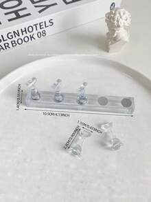 Accesorios de decoración de uñas - 1 set incluye: 1 base transparente acrílica larga, 5 puntas de práctica de uñas de resina de colores aurora, herramienta de práctica de arte de uñas, accesorios de fotografía de arte de uñas, accesorios de lujo coreanos