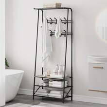 Clothing Racks - 25.2"W 2 Row Hooks Gray - View 8