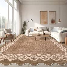 Home Decor Kitchen Area Rug Bordered Thin Carpet Non Shedding Non Slip Stain Resistant Floorcover Low Pile Printed Washable Hallway Runner Rug Soft Easy To Clean Mat Throw Rug For Bathroom Bedroom Living Room Dinning Room Laundry - Camel - View 3