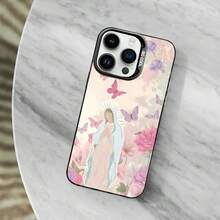 Funda de Teléfono Arte Virgen de Guadalupe Compatible con  11,12,13,16,14,15,Mini,Pro,XS,MAX Cubierta Negra Mate Antigolpes, Cubierta Compatible con Funda  17, Funda  17 Pro, Funda  17 Pro Max - z4 - Ver 9