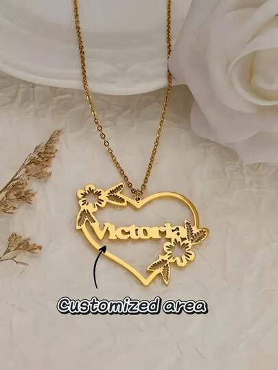 Personalized Customized Name Love Necklace - Stainless Steel - Exquisite Love Necklace - Valentine's Day Gift For Her - Birthday Gift