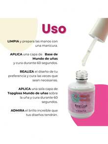 Gel Base Coat Mdu 15ml Para Uñas Uv Led Profesional Uñas - Multicolor - Ver 5