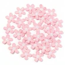 30pcs/Pack Colorful 5-Petal Flower Embroidered Patches, Cotton Thread Hand-Sewn Floral Patches For DIY Clothing, Pants, Socks, Hats And Fabric Decoration & Repair