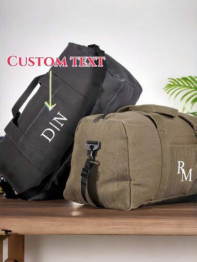 Customized Personalized Text Travel Tote Bags, Groomsmen Luggage Bags, Letter Travel Bags, Gym Bags, Men's Gifts, Groomsmen Gifts, Men's Travel Bags Are Suitable For Travel And Vacation Daily Use