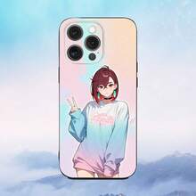 Funda de teléfono M-Momo Ayase D-Dandadan compatible con  16e, 16, 15, 14, 13, 12, 11, Pro, X, XS, Max, XR, Plus, Mini, funda negra suave, compatible con funda de  17, funda de  17 Pro, funda de  17 Pro Max - z7 - Ver 9