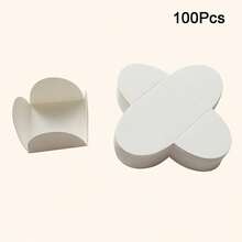 50pcs Chocolate Packaging Trays, White & Black Paper Spacer Boxes, Folding Flower-Shaped Wrapper Candy & Dessert Base For Wedding, Birthday, Party Supplies - Multicolor - View 14