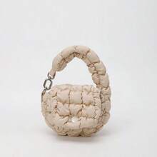 Mini Bolsa Negra Mini Nube Riñonera Ligera Sólida Cierre de Botón  con Monedero Decorativo y Bolsa para Auriculares - Blanco - Ver 2