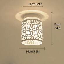 1 件铁制空心灯罩，圆柱形灯罩，带 5 瓣花卉镂空设计，E27 金属吸顶灯 - 彩色 - 查看 13