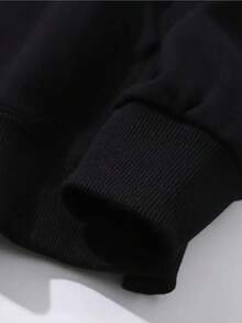 Men's Creepin' It Real Halloween Hooded Sweatshirt - Spooky & Bats Print Hoodie With Iconic Back Logo, Soft Cozy Pullover For Fall Winter, Casual Costume Party Outfit, Machine Washable (Ideal Gift For Horror Fans),Fall Hoodies,Men's Fall Clothes,Street Wear,Halloween,Mens Hoodies,Y2k Clothes,Jesus Hoodie,Thanksgiving Day,Nightmare Before Christmas,Christmas - màu đen - Xem 3