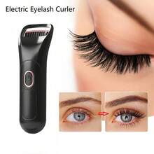 Arricciaciglia elettrico riscaldato a 3 livelli di temperatura, display digitale, arricciaciglia elettrico ricaricabile USB, durevole, strumento per il trucco da 200mAh