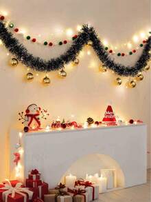 2m/6.5ft Christmas Wreath String Lights, DIY Christmas Decorative, Christmas Decorative Lights,With 20 LED Lights And 6 Bows And 6 Christmas Ball For Home, Garden,Bedroom, Party, Indoor/Outdoor Decoration Home Decor Christmas Decorations Room Decor