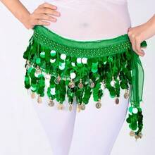 Femei dans burtă șal eșarfă accesorii curea fustă cu monede de culoare aurie dans buric monede lanț talie - Multicolor - Vizualizare 8