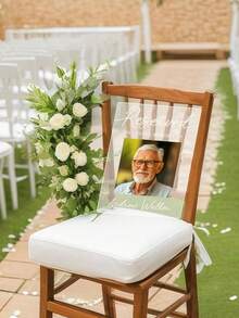 Personalized Memorial Photo Name Plate, Acrylic Wedding Reserved Chair Plaque, Reserved Seating, Welcome Sign, Wedding Decor - Multicolor - View 4