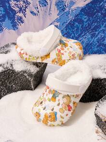 Kids' Warm Thermal Lined Casual Clogs, Suitable For Winter