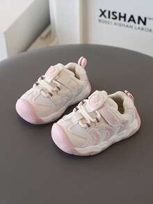 1 Đôi Giày Tập Đi Cho Bé, Giày Thể Thao Đế Mềm Chống Trượt Thoáng Khí Thời Trang Thu Đông Cho Bé Trai Bé Gái - Hồng - Xem 1