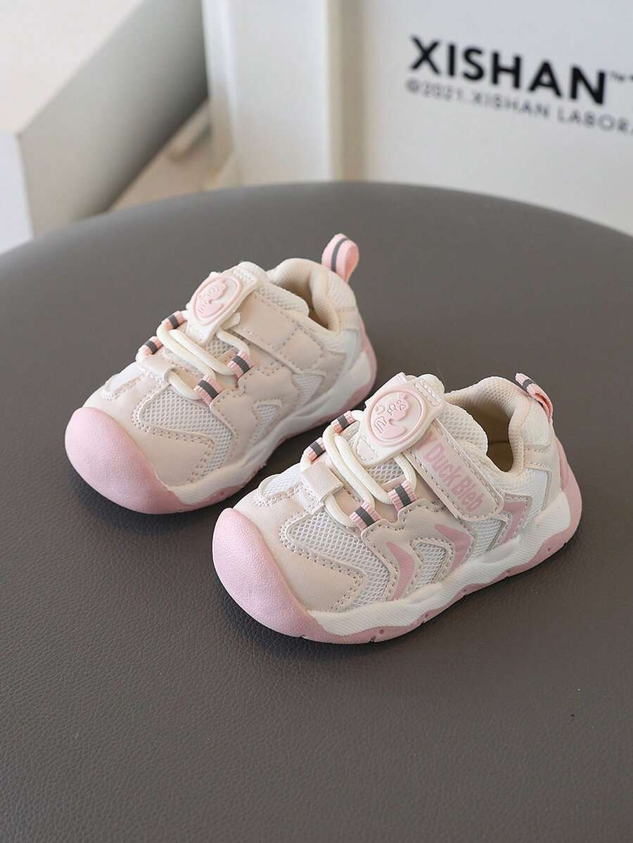 1 Đôi Giày Tập Đi Cho Bé, Giày Thể Thao Đế Mềm Chống Trượt Thoáng Khí Thời Trang Thu Đông Cho Bé Trai Bé Gái - Hồng - Xem 1