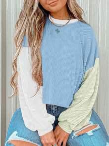 CILKOO Áo tay dài vai trễ phối dây nhiều màu, quần áo mùa xuân nữ, áo blouse mùa hè, áo sơ mi thường ngày cho nữ - Màu xanh lam - Xem 3