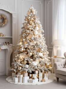 1 pieza - Falda esponjosa para árbol de Navidad, falda de peluche blanca, fiesta de Navidad alegre, decoración de árbol de Navidad, Año Nuevo, decoración de árbol de Navidad (algunas partes pueden ser aleatorias), artículos necesarios para vacaciones, otoño, Acción de Gracias, Navidad, Carnaval, Día Nacional, otoño, Día de la Independencia (se enviará un estilo aleatorio), decoración del hogar, decoraciones navideñas, decoración de habitación, decoraciones navideñas de invierno, regalos de Navidad, decoración navideña - Blanco - Ver 5