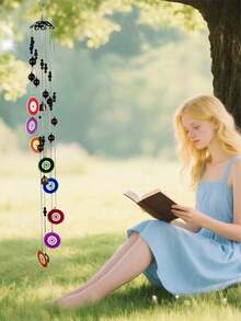 Carillones de viento coloridos para exteriores, carillones de metal artesanales de 35 pulgadas, adecuados para jardines al aire libre. Tonos profundos, regalos perfectos para mujeres, madres, abuelas, cumpleaños y celebraciones de inauguración de casa