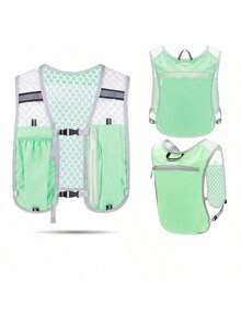 Nacht Laufen Reflektierende Weste Rucksack, Atmungsaktive Fahrrad Sport Wasserflasche Handytasche, Multifunktionaler Wandern Lässig Kleiner Rucksack, Leichtes Wasserdichtes Trail Running Ausrüstung, Weihnachten