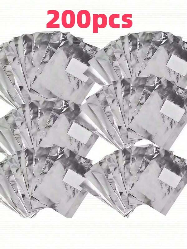 200 Aluminum Foil Nail Polish Remover Pads, Absorbent Fabric Blocks, 2-Inch X 3-Inch Size, Suitable For Home Manicures And Salon Use, Can Remove Gel Nail Polish, Nail Polish, And Acrylic Nails.