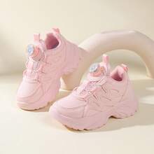 1 双男女款 PU 透气旋转纽扣运动鞋，适合青少年，适合春季、夏季和秋季 - 粉色 - 查看 20