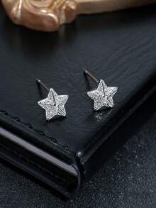 2 件经典男士耳环，男士银色方形耳钉，简约耳环，男士珠宝，男士礼物，送给男朋友丈夫的礼物 - A款 - 查看 8