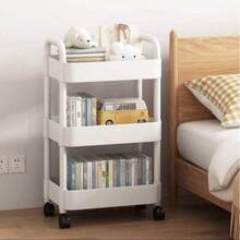 1 pièce Chariot de rangement à 2 étages - Matériau PP, polyvalent pour le bureau, la cuisine, la salle de bain et l'organisation de la chambre, décoration extérieure