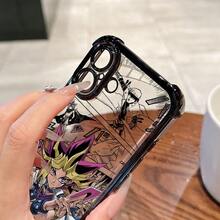 Custodia per telefono personalizzata e di lusso, creativa e appassionata, per il gioco di carte anime Duel Monsters, compatibile con 16, 16e, 15, 14, 13, 12 Mini, 11 Pro Max, X, XR, XS Max, 8, 7, E Plus, con cornice elettroplaccata e retro trasparente antiscivolo di alta qualità - nero - Visualizzare 7