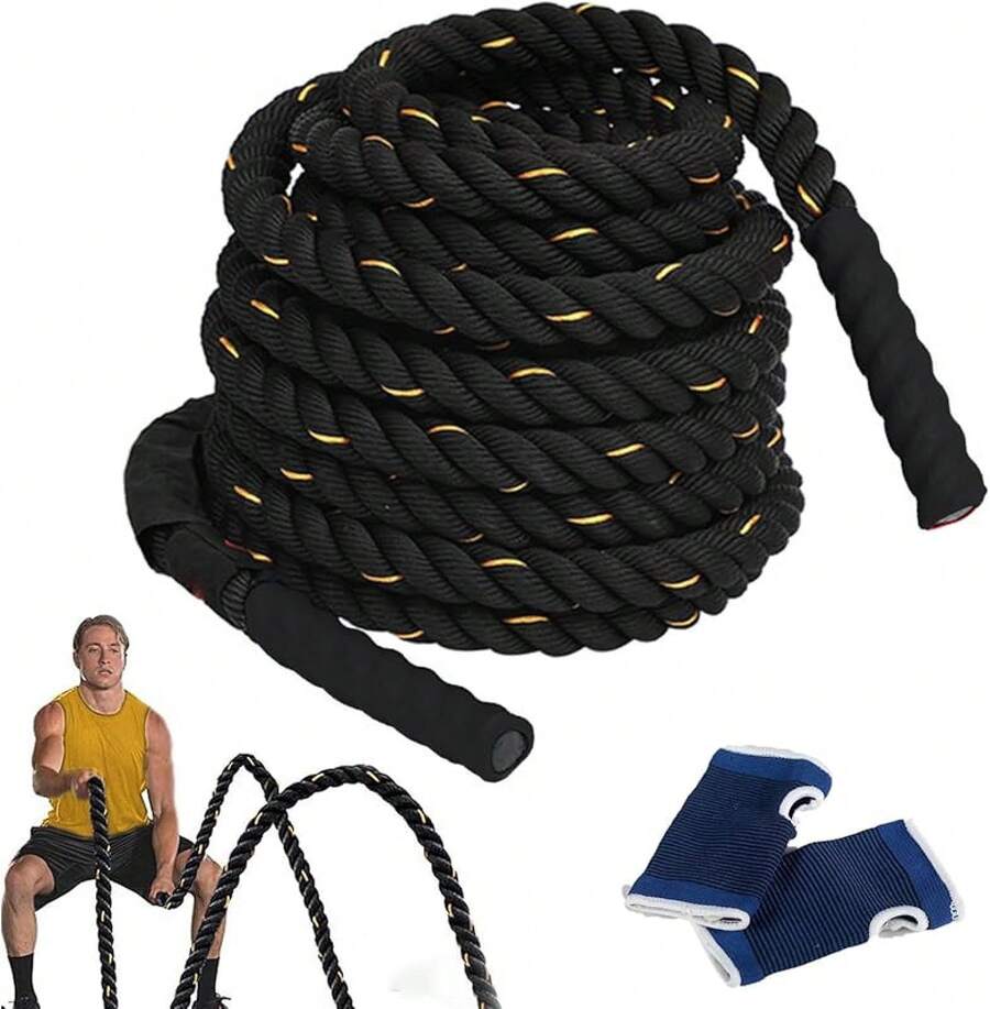 Weighted Skipping Rope, Weighted Jump Rope For Adults, Weighted Skipping Rope, For Exercise, Power, Skipping Rope, Improves Strength And Muscle Training, Comprehensive Physical Exercise - 黑色 - 查看 1