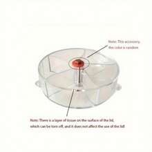 1pc Transparent Rotating Parrot Puzzle Feeder, Automatic Food Dispenser, Rotating Chew Snack Box, Acrylic Parrot Feeding Wheel, Interactive Bird Treat Dispenser And Intelligence Training Toy, Suitable For Cockatiel, Lovebird, Cockatoo And Conure - Multicolor - View 6