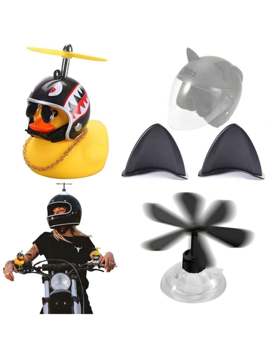 Set Decoración Casco Moto Con Luces Accesorio Bicicleta Auto