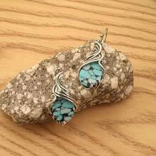 Bohemian Style Hollow Teardrop Pattern Earrings For Women, Daily Accessories, Silver Plated Artistic Dangle Drop Design