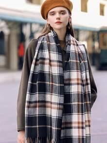 2025 New Arrival Cashmere Scarf Women Shawl Autumn Winter Plaid British Style Thick Warm Birthday Gift