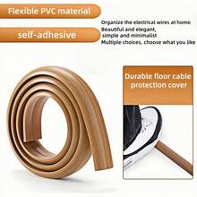 1M X 2CM Self-Adhesive PVC Floor Wire Organizer Tube, Cable Concealer Floor Cord Management - For Hiding Wires, Preventing Tripping, Cable Management | Wire Protector Sleeve | Durable PVC Material - Multicolor - View 3