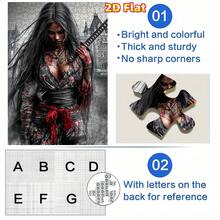 1 Caja (1000 piezas) Rompecabezas plano 2D para adultos con estampado floral sangriento de kimono, mejora la coordinación mano-ojo, regalo educativo para Halloween, Acción de Gracias, Navidad, Año Nuevo, Día de San Valentín, para mayores de 14 años, juego de rompecabezas avanzado para adultos