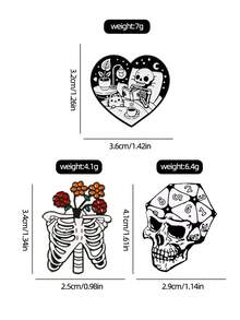1/3 piezas Broche de estilo oscuro de esqueleto de Halloween, insignia de calavera con patrón de dados de aleación, decoración creativa para ropa, mochila, regalo de Navidad de expresión personalizada única