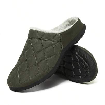 Men's Winter Thermal Lined Slip-On House Slippers