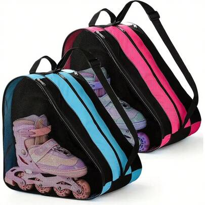 Bolsa grande para patinaje en línea, con correa de hombro ajustable y acolchado grueso, adecuada para niñas, niños y adultos - Cabe para 4 personas, patines en línea y la mayoría de los accesorios de patinaje