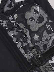 Elegancki gorset vintage na Halloween dla kobiet, pałacowy, żakardowy, dopasowany do ciała, modny, gorset, trening talii, wyszczuplająca bielizna modelująca, odpowiednia na imprezę świąteczną i noworoczną 2026 r.