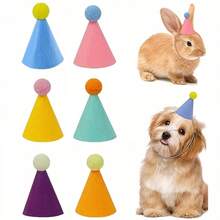 3pcs Mini Party Hats - Pink And Bright Colors (Blue, Pink, Yellow, Green, Orange, Purple) - Lightweight And Durable Polyester Cone Hats, Suitable For Birthday, Wedding, Halloween, Christmas, New Year - Pet Costume Party Decor, Dolls, Plush Animals, Puppies, Kittens, Bunnies - Easy To Clean Party Decor, Holiday Celebration, Joke Design, Hand Wash Only, Celebration Supplies, Holiday Shoppers
