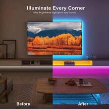 RGB 5050 LED Strip Lights Set - USB Powered, Flexible Tape For TV Background, Game Room Decor - 3 Key Control - Multicolor - View 4