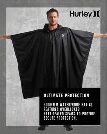 - Ponchos de lluvia unisex para adultos, abrigos impermeables con capucha para mujeres y hombres, chamarra impermeable plegable para viajes - Negro - - Ver 4