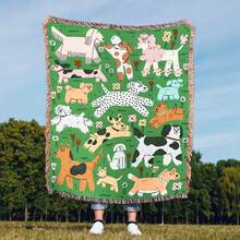 Outdoor Blanket With Bohemian Jacquard Weave Pattern Of Sheep In The Sky - Picnic Blanket, Camping Blanket, Sofa Blanket, Nap Blanket, Air Conditioning Blanket, Wall Hanging, Thick & Soft, Non-Fading & Non-Pilling, Suitable For Home Decor And Outdoor Use