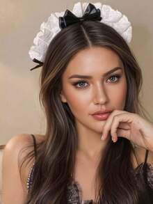 1 szt. Elegancka opaska na głowę z kokardą, modna i uniwersalna ozdoba do włosów, odpowiednia na wyjścia, Dzień Matki, powrót do szkoły, Święto Dziękczynienia, Boże Narodzenie, karnawał, prezent świąteczny