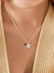 1 件定制宠物名字投影项链 | 照片投影和金属爪印项链 | 纪念照片宠物爪印雕刻项链 | 永恒伴侣纪念礼物 | 忠诚宠物照片项链 | 永远的伴侣宠物照片项链 | 纪念友谊投影项链 | 朋友项链 | 手工项链